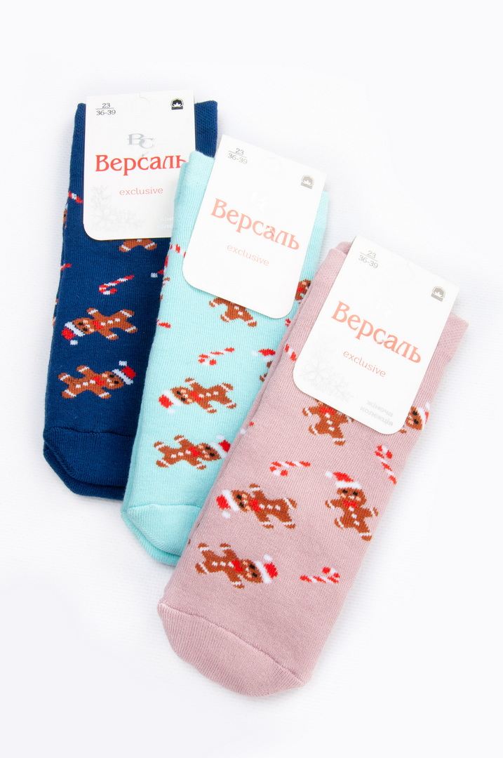 Шкарпетки жіночі новорічні махрові